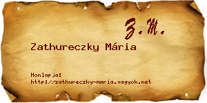 Zathureczky Mária névjegykártya