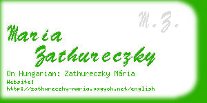 maria zathureczky business card